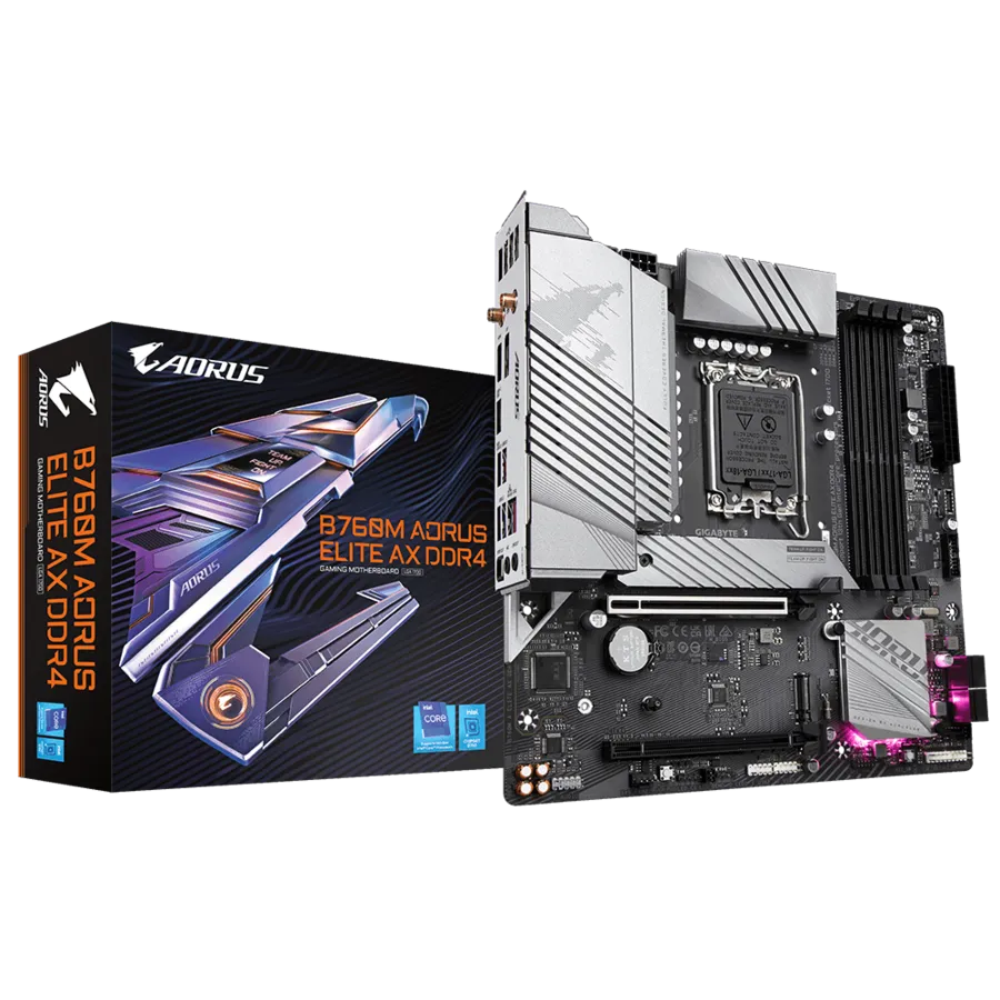 GIGABYTE 技嘉B760M AORUS ELITE AX DDR4 Micro-ATX 主机板(DDR4) 
