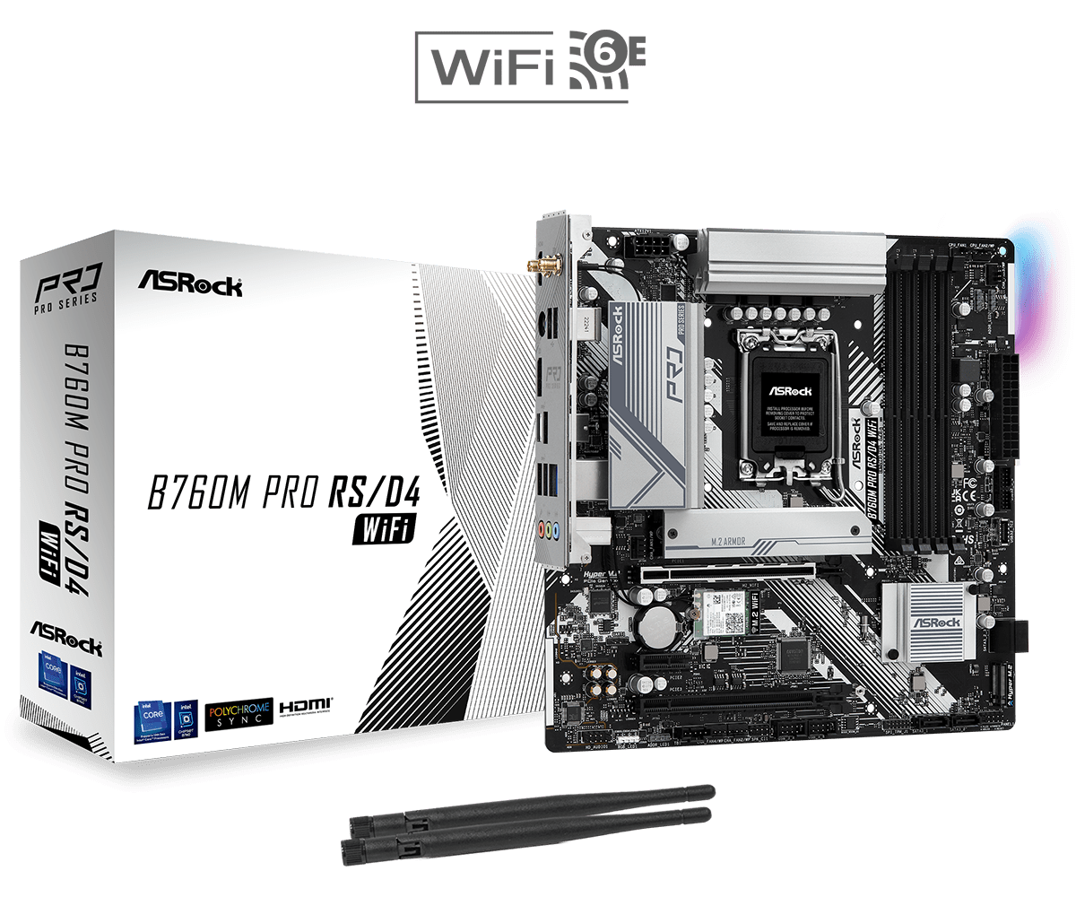 ASRock 華擎 B760M PRO RS/D4 WIFI Micro-ATX 主機板 (DDR4)