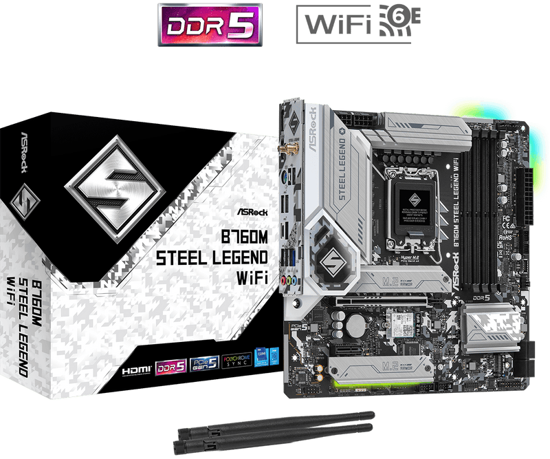 ASRock 華擎 B760M Steel Legend WiFi Micro-ATX 主機板 (DDR5)
