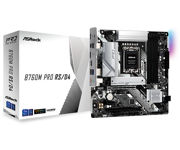 ASRock 華擎 B760M PRO RS/D4 Micro-ATX 主機板 (DDR4)