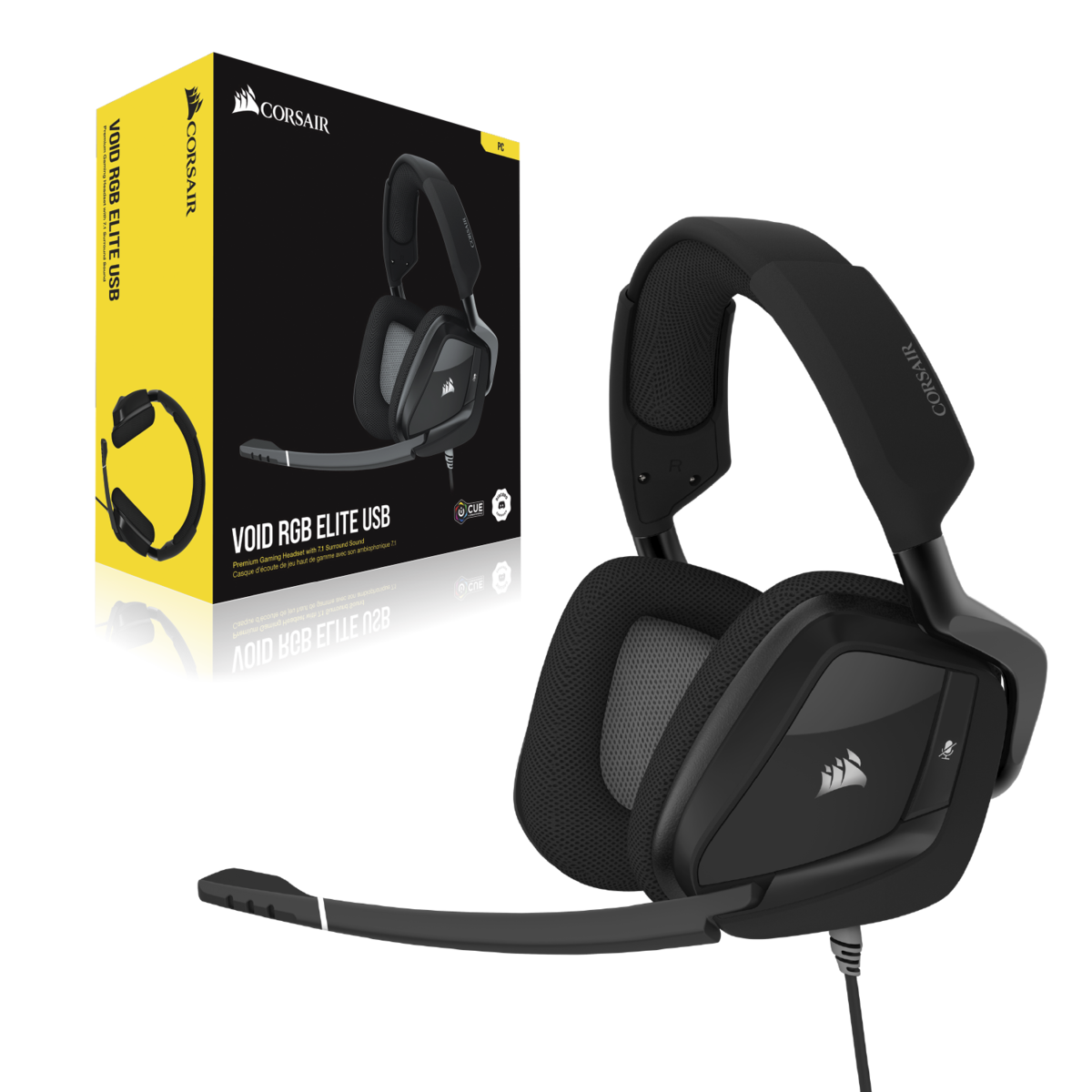 Corsair VOID RGB ELITE USB Premium Gaming Headset with 7.1 Surround Sound — Carbon