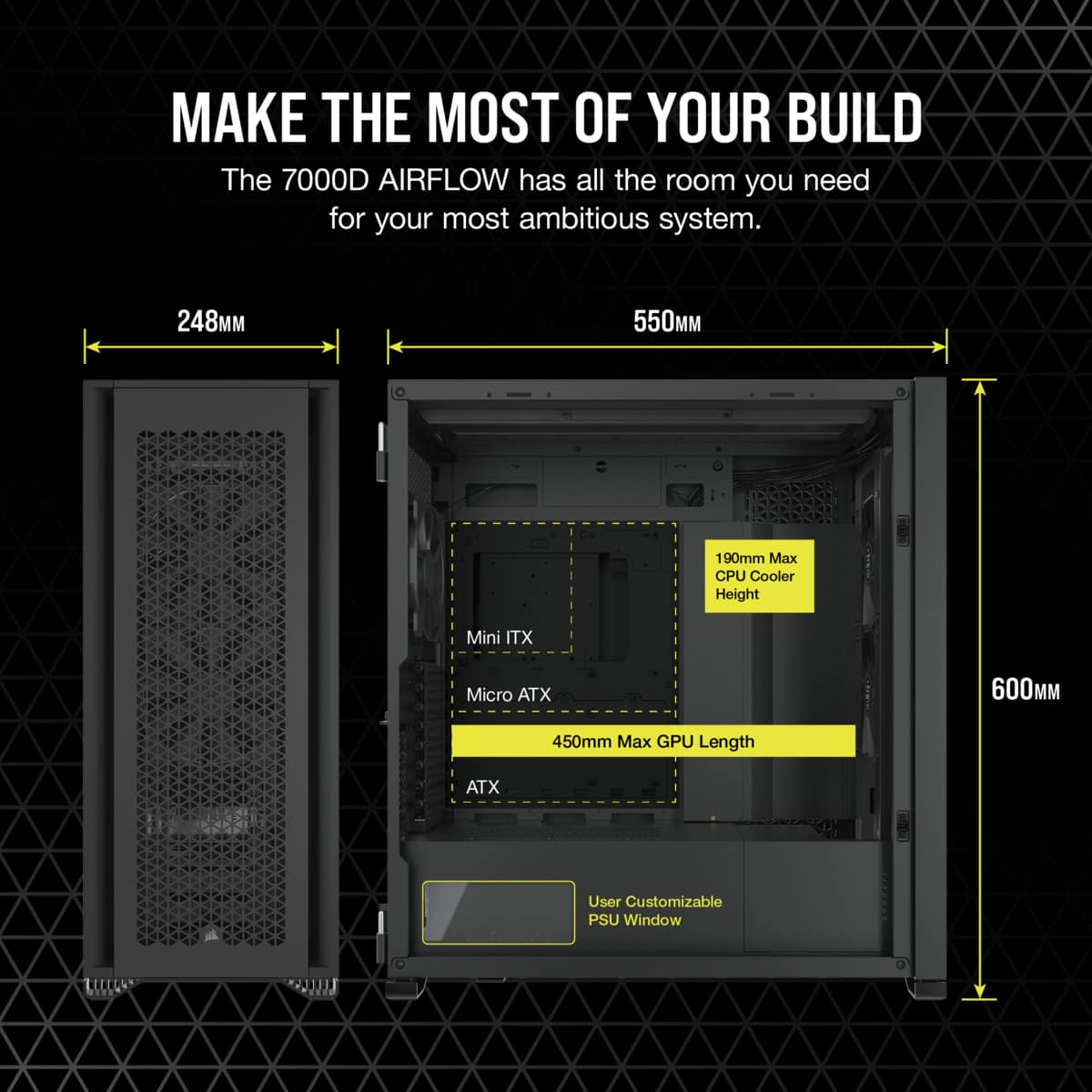 Corsair iCUE 7000D AIRFLOW Tempered Glass Mid-Tower ATX PC CASE 