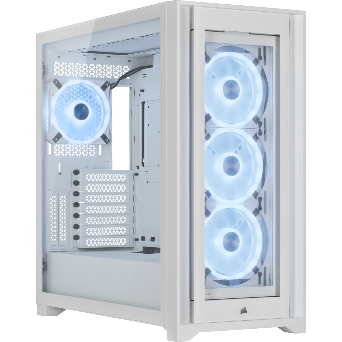 Corsair iCUE 5000X RGB QL Edition Tempered Glass Mid-Tower ATX PC CASE - True White