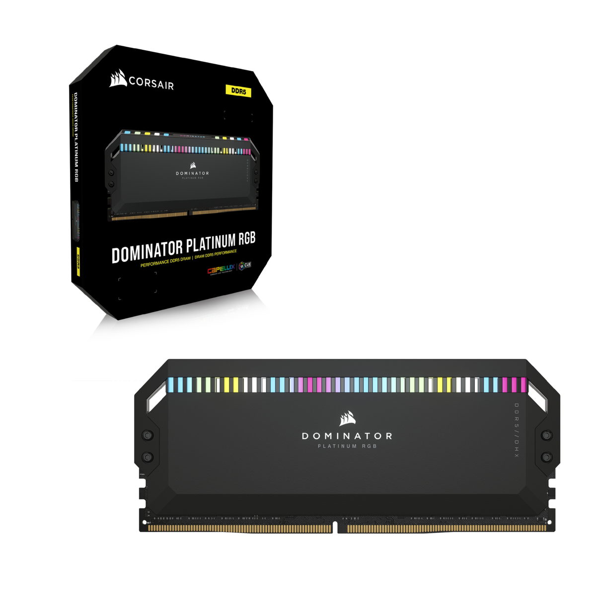Corsair DOMINATOR® PLATINUM RGB 32GB (2x16GB) DDR5 DRAM 5200MHz C40 Memory Kit — Black