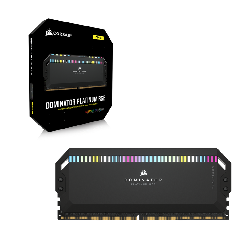 Corsair DOMINATOR® PLATINUM RGB 32GB (2x16GB) DDR5 DRAM 5600MHz C36 Memory Kit — Black
