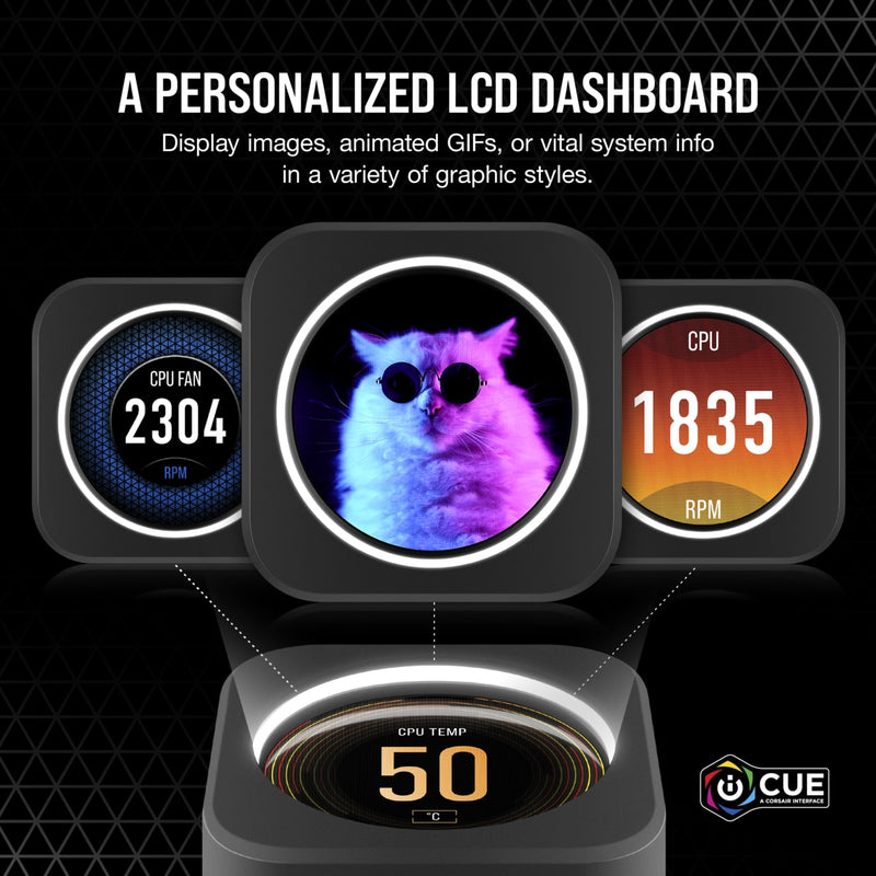 CORSAIR iCUE H100i ELITE LCD Display Liquid CPU Cooler 240mm 水冷散熱器