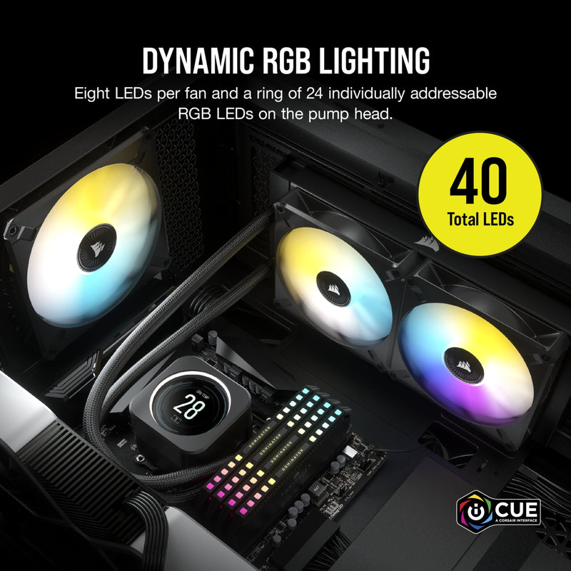 CORSAIR iCUE H100i ELITE LCD Display Liquid CPU Cooler 240mm 水冷散熱器