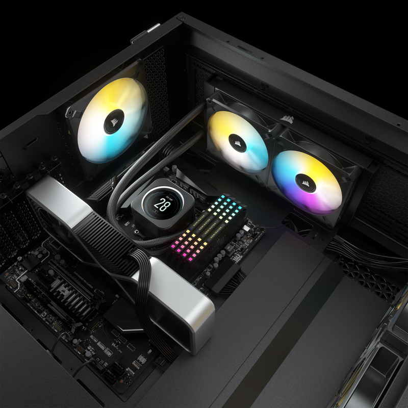 CORSAIR iCUE H100i ELITE LCD Display Liquid CPU Cooler 240mm 水冷散熱器