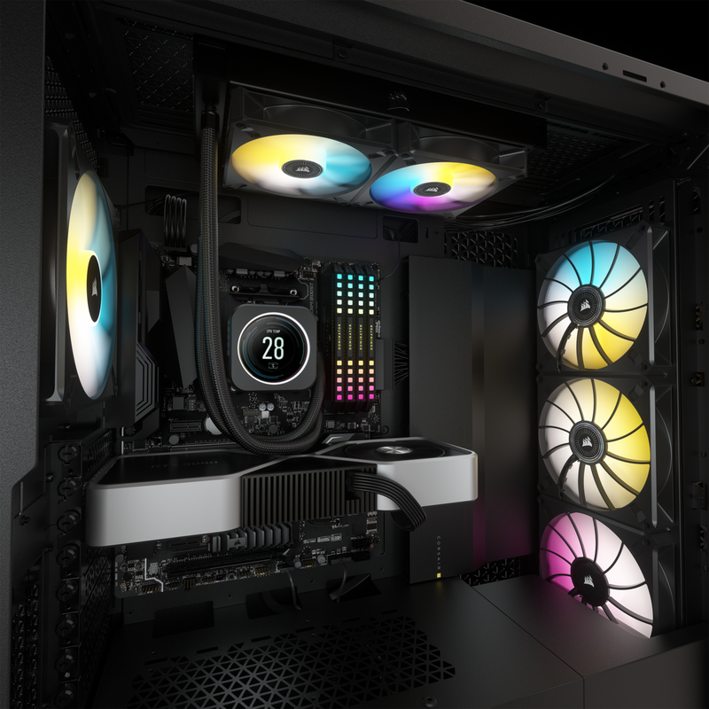 CORSAIR iCUE H100i ELITE LCD Display Liquid CPU Cooler 240mm 水冷散熱器