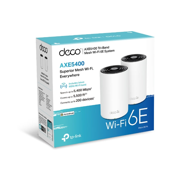 TP-Link Deco XE75 AXE5400 Whole Home Mesh Wi-Fi 6E (Tri-Band) Router System