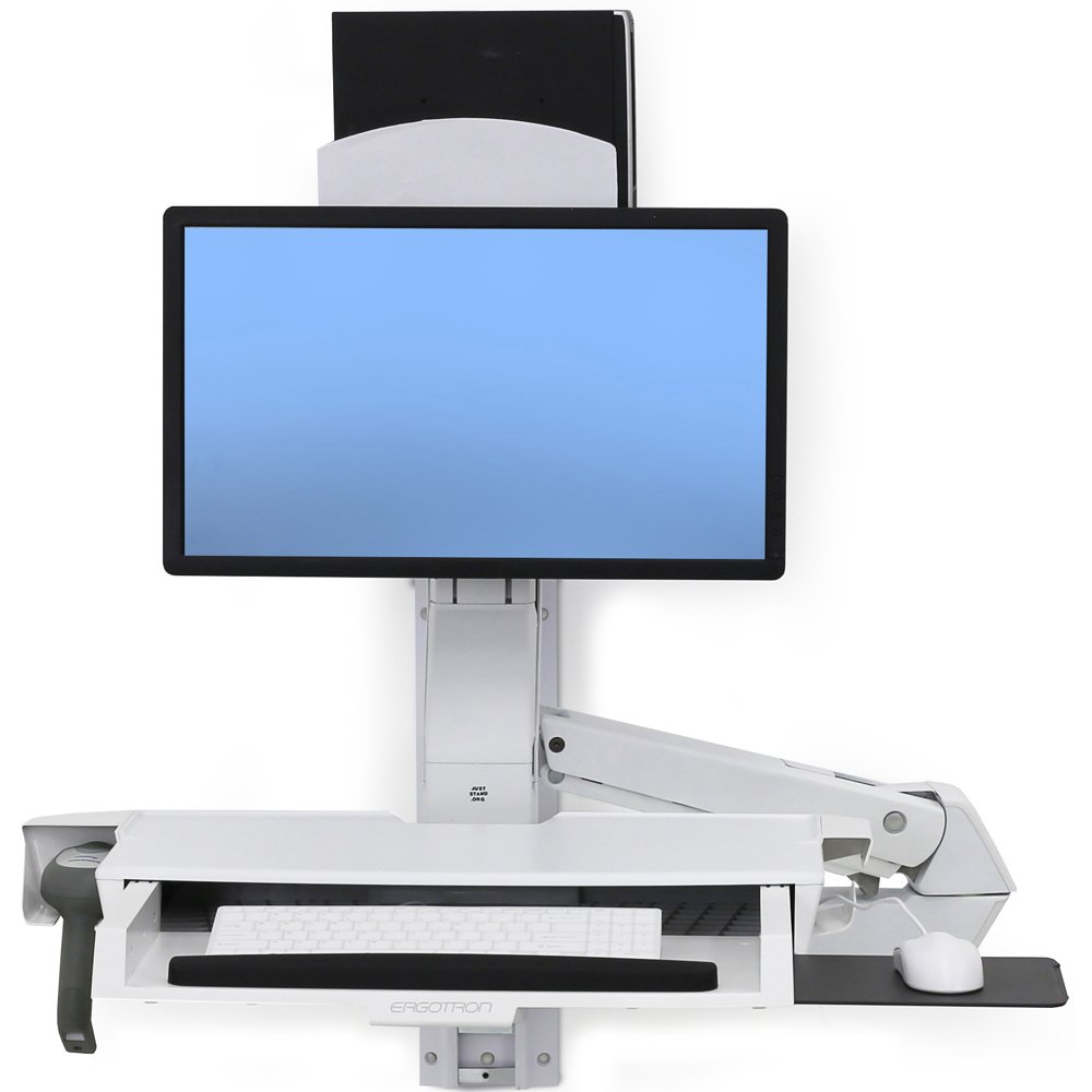 Ergotron Sit-Stand Combo Extender in Polished Aluminum