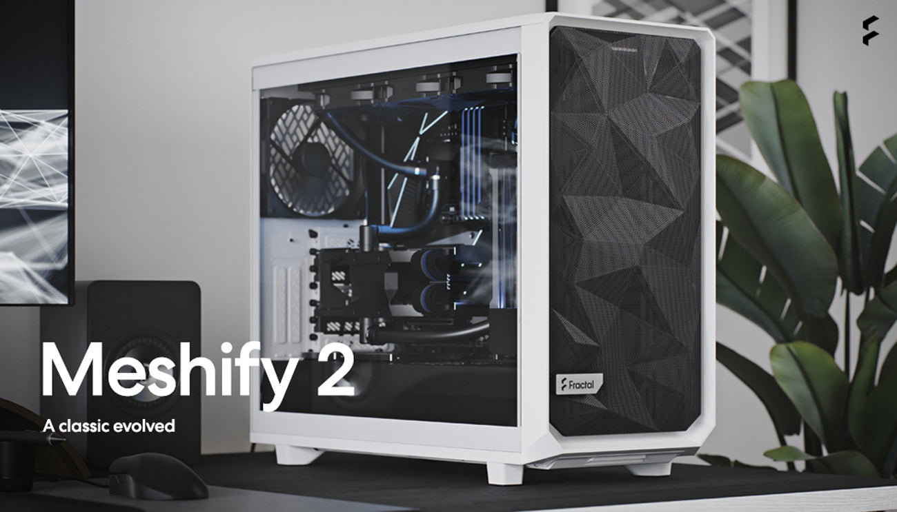 Fractal Design Meshify 2 Compact ATX CASE 机箱白色TEMPERED GLASS 侧板玻璃