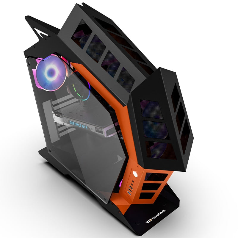 Darkflash K1 ATX PC Case (Orange-Black)