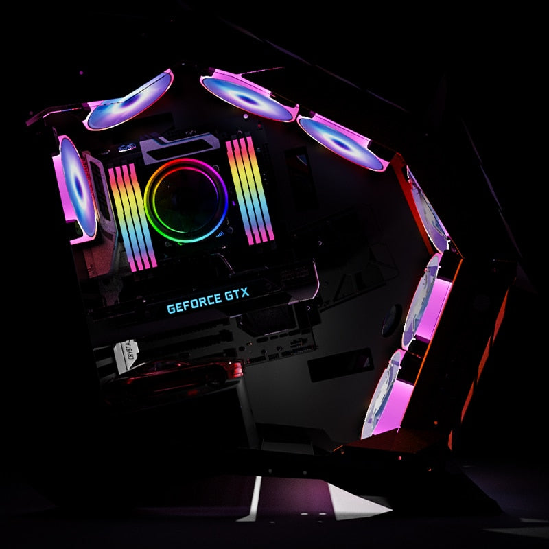 Darkflash K1 ATX PC Case (Orange-Black) 