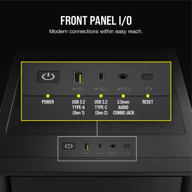 Corsair iCUE 4000D RGB AIRFLOW Tempered Mid-Tower 機箱