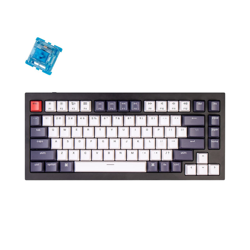 Keychron - Q1C1 QMK Custom Mechanical Keyboard - Fully Assembled Carbon Black