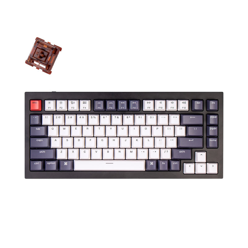 Keychron - Q1C1 QMK Custom Mechanical Keyboard - Fully Assembled Carbon Black