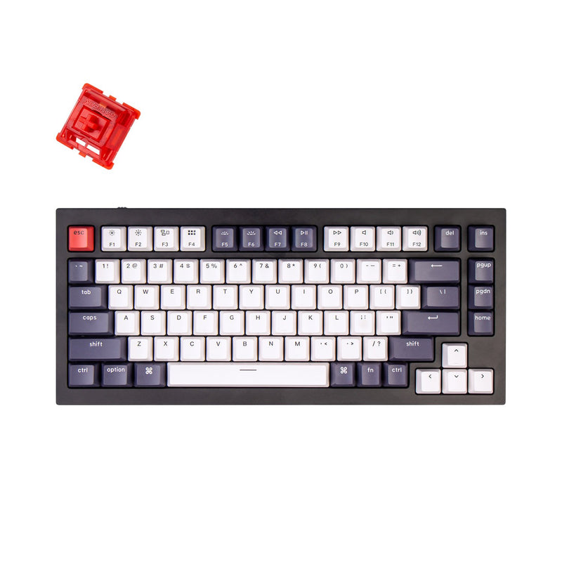 Keychron - Q1C1 QMK Custom Mechanical Keyboard - Fully Assembled Carbon Black