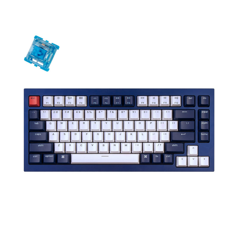 Keychron - Q1J1 QMK Custom Mechanical Keyboard - Fully Assembled Navy Blue