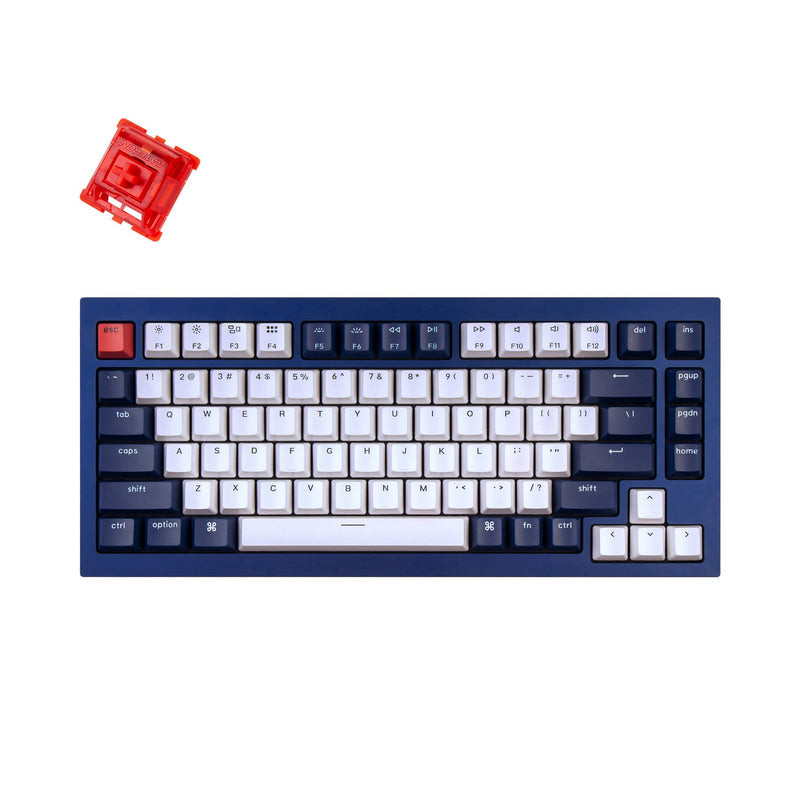 Keychron - Q1J1 QMK Custom Mechanical Keyboard - Fully Assembled Navy Blue