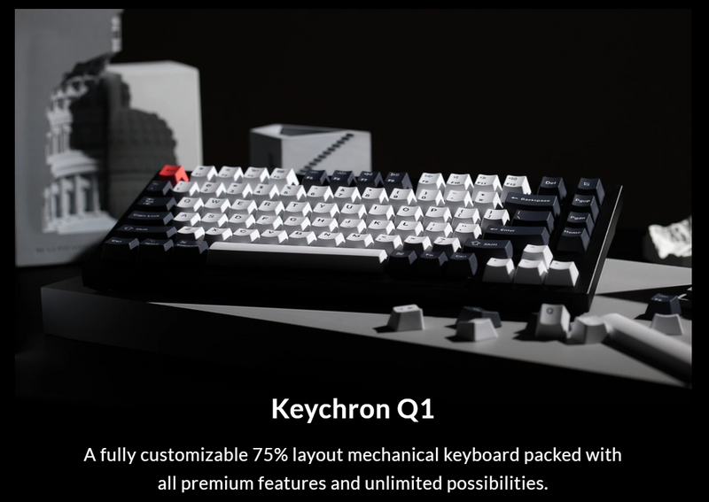 Keychron - Q1J1 QMK Custom Mechanical Keyboard - Fully Assembled Navy Blue
