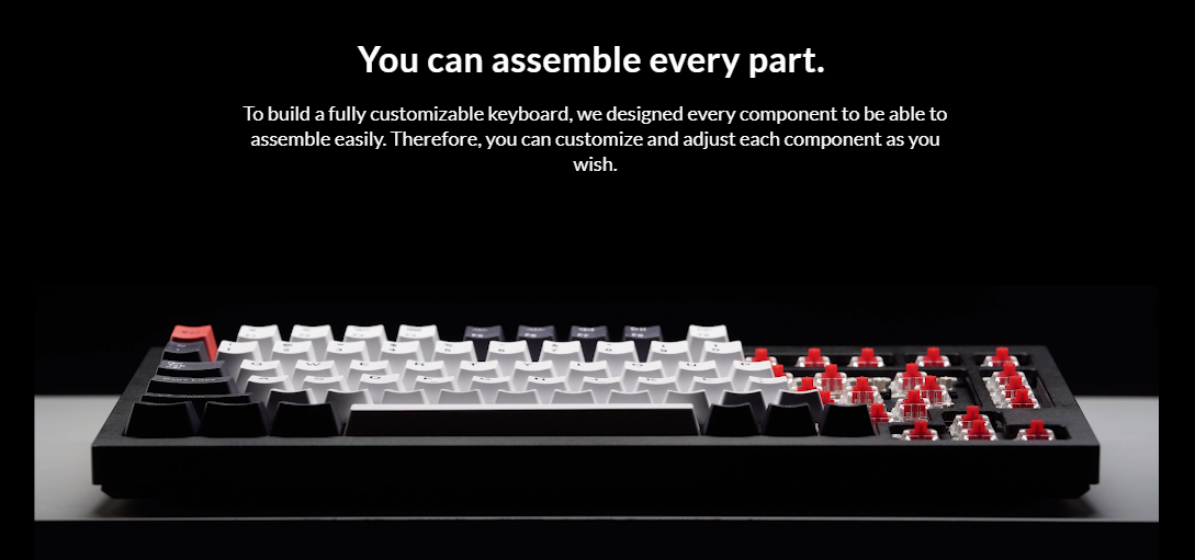 Keychron - Q1J1 QMK Custom Mechanical Keyboard - Fully Assembled Navy Blue
