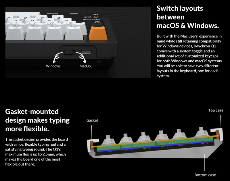 Keychron - Q1D1 QMK Custom Mechanical Keyboard - Fully Assembled Space Grey