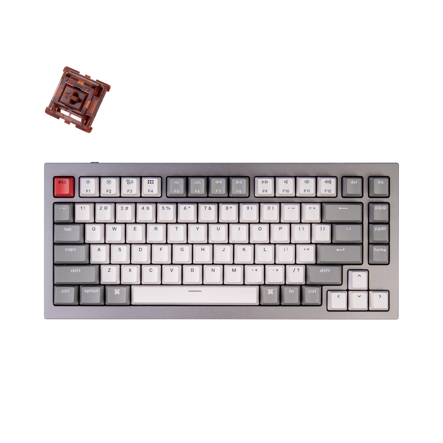 Keychron - Q1D1 QMK Custom Mechanical Keyboard - Fully Assembled Space Grey
