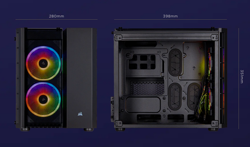 Corsair CRYSTAL SERIES 280X RGB TEMPERED GLASS MICRO ATX CASE