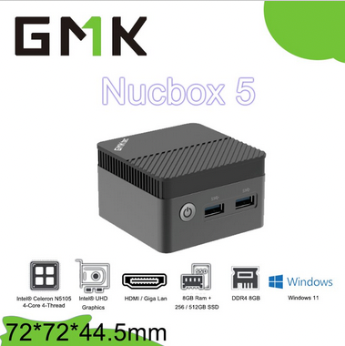 GMK NUCBOX 5 - Palm Sized 4K Mini PC 超迷你電腦 (256GB/512GB)