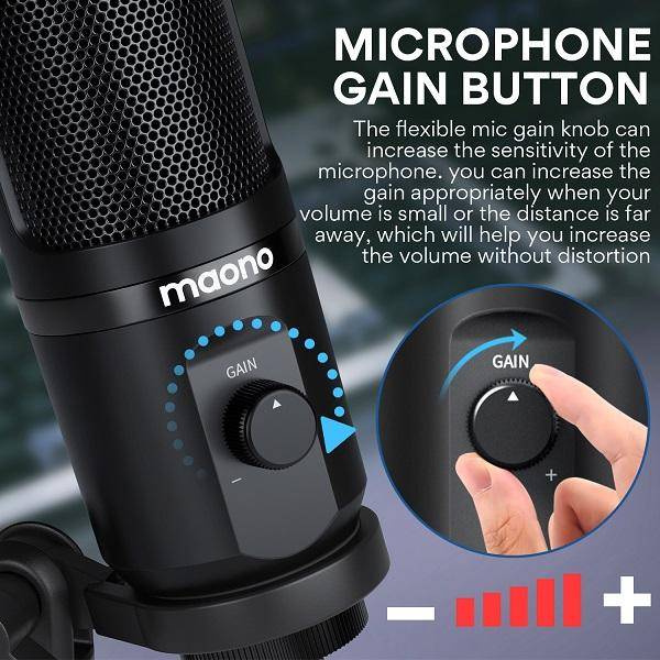 Maono USB Gaming Microphone with Mic Gain MAONO AU-PM461TR