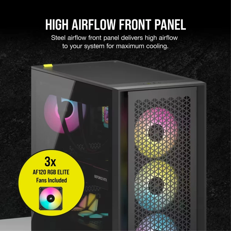 Corsair iCUE 4000D RGB AIRFLOW Tempered Mid-Tower 機箱