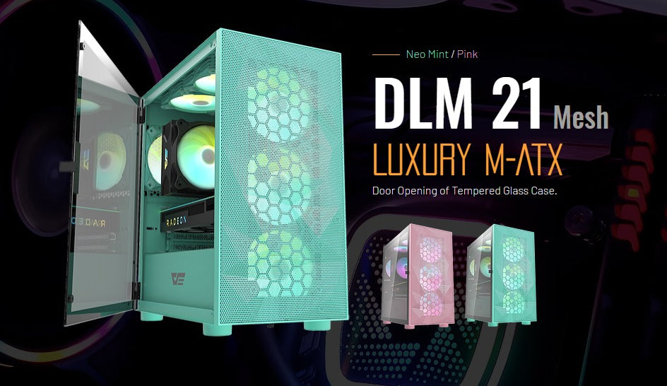 darkFlash DLM21 Mesh Luxury M-ATX CASE (钢化玻璃侧门)