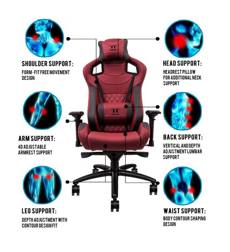 Thermaltake X Comfort Real Leather- Burgundy Red (台灣製造)