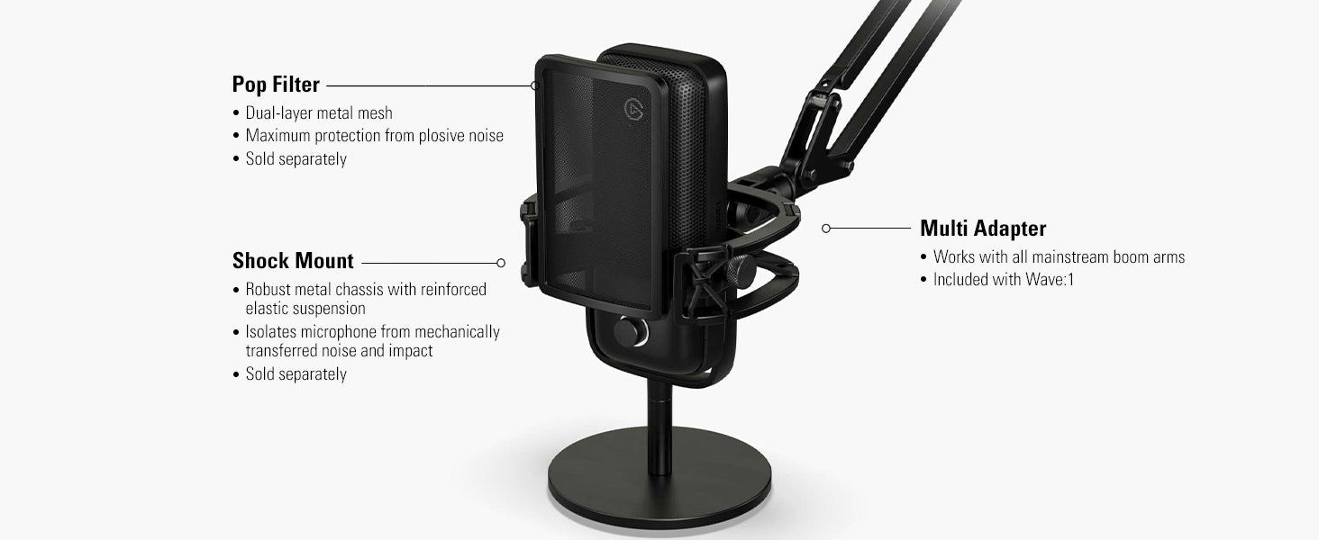 Elgato Wave:1 Premium Microphone and Digital Mixing Solution