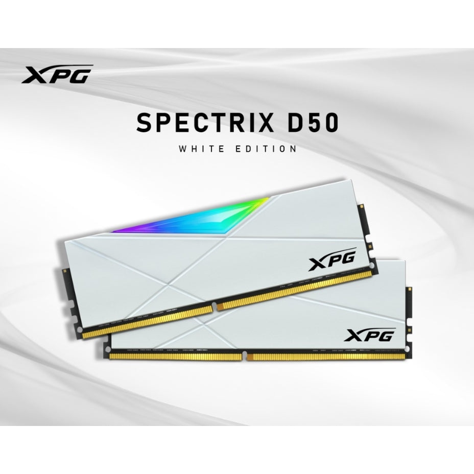ADATA SPECTRIX XPG D50 DDR4 RGB 32GB (2X16) 3200MHz Memory White