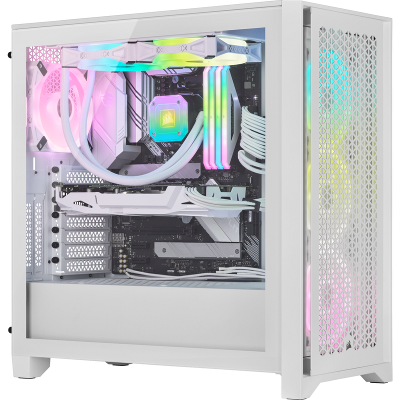 CORSAIR 4000D AIRFLOW QL Edition Tempered Glass Mid-Tower ATX Case-True White