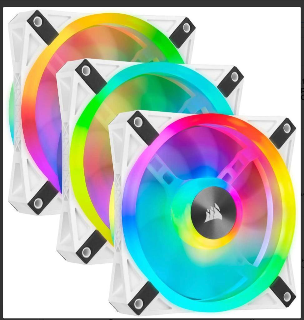 Corsair iCUE QL120 RGB 120mm PWM White Fan 3in1 pack