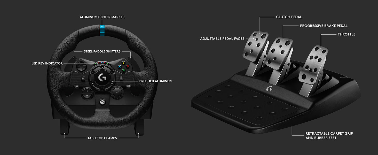 Logitech G923 Driving Force TRUEFORCE 赛车方向盘(适用于Playstation) 