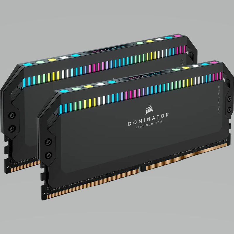 Corsair DOMINATOR® PLATINUM RGB 32GB (2x16GB) DDR5 DRAM 7600MHz C36 Memory Kit — Black