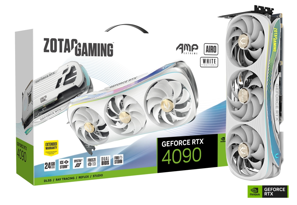 ZOTAC GeForce RTX 4090 24G OC GAMING AMP Extreme AIRO 顯示卡 ( White Edition ) 顯示卡