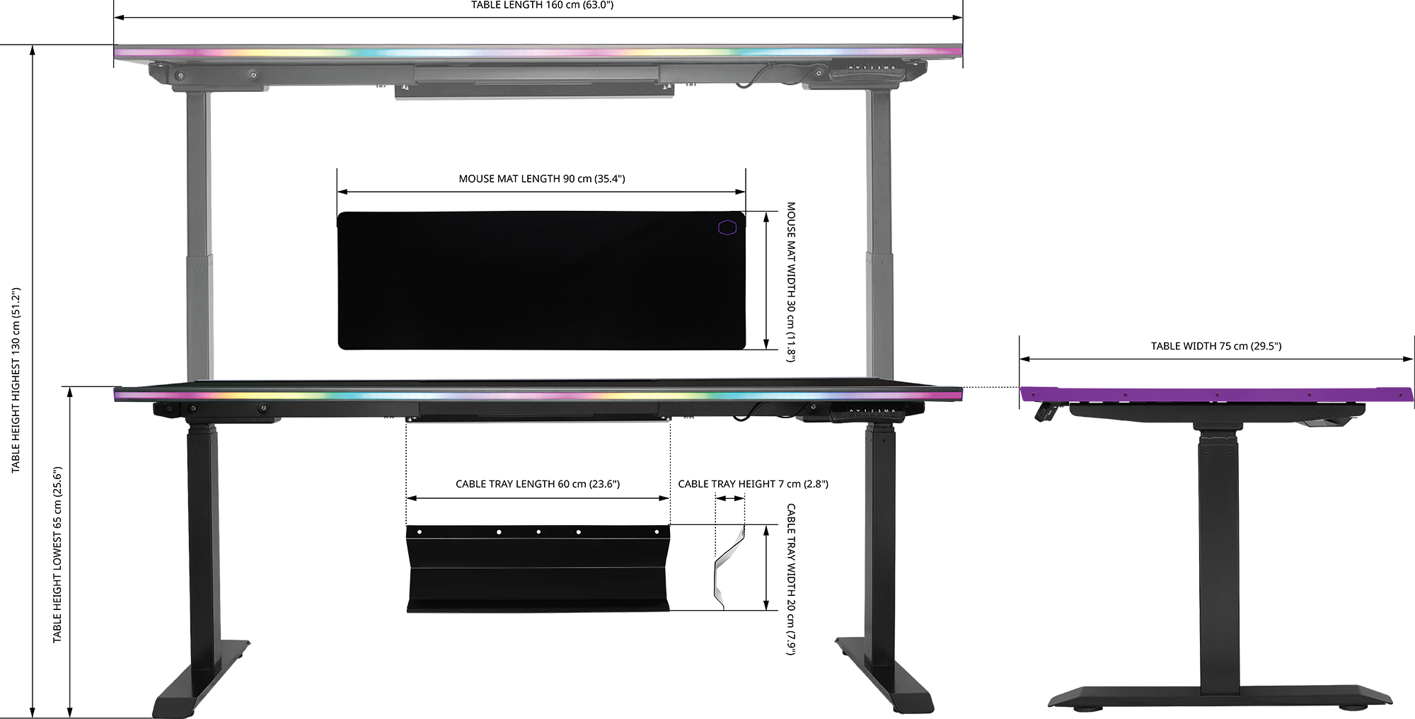 CoolerMaster GD160 ARGB Gaming Desk