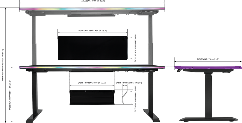 CoolerMaster GD160 ARGB Gaming Desk