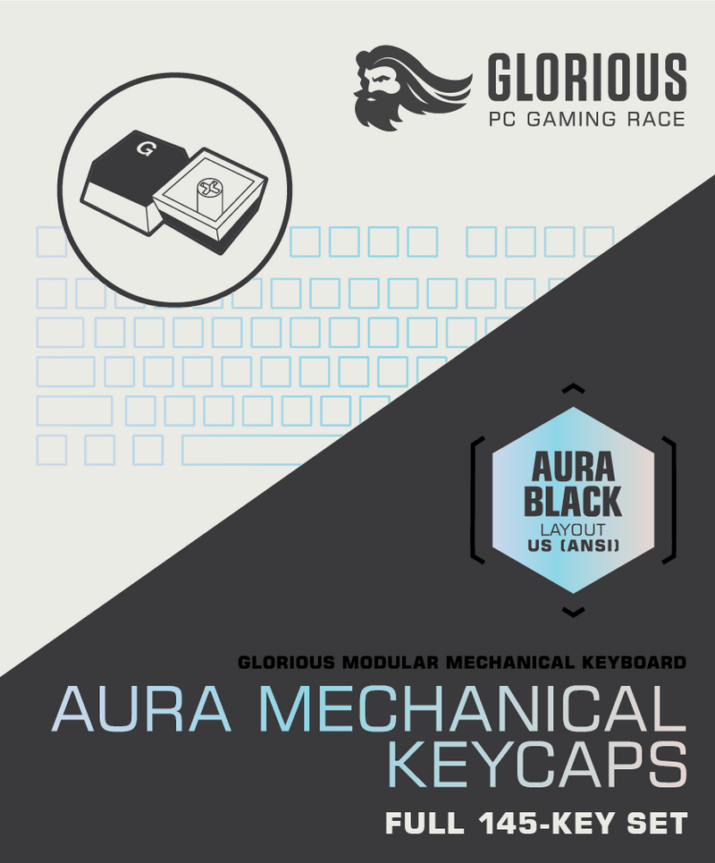 Glorious PBT Aura Keycaps v2 (只含鍵帽) 145KEY