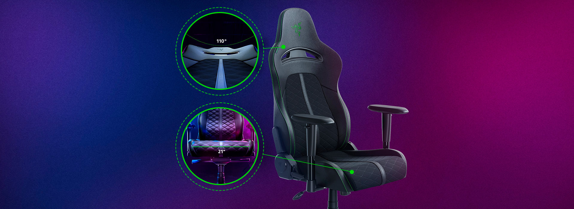Razer Enki X 人体工学电竞椅(黑绿)