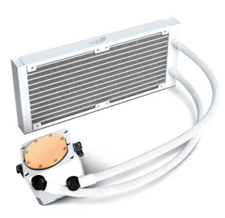 VALKYRIE E240 240mm LCD Display RGB Liquid CPU Cooler (White)