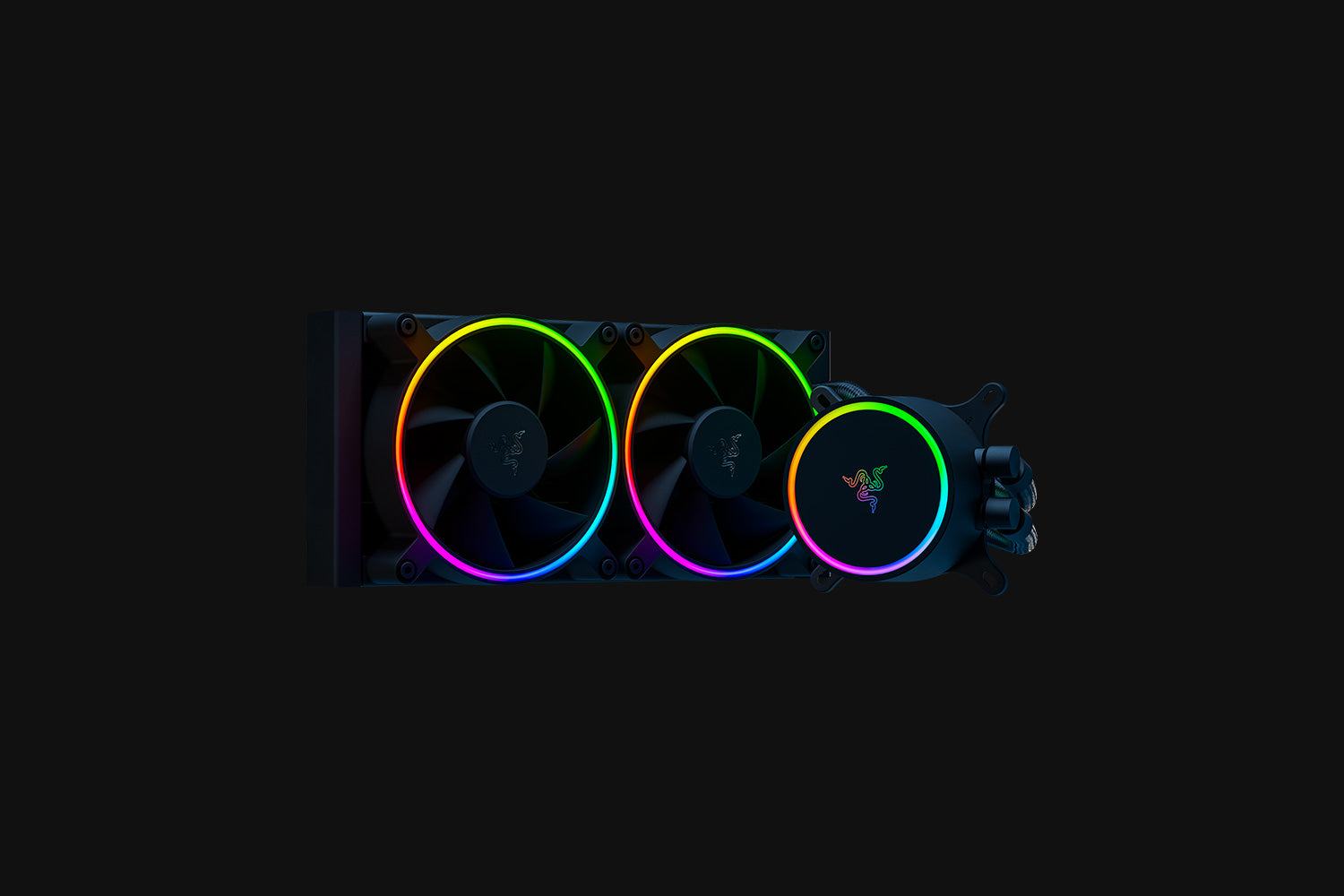 Razer Hanbo Chroma RGB AIO Liquid Cooler 240MM (aRGB Pump Cap) – 連RAZER ARGB 120mm FAN x2