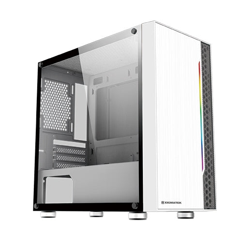 Xigmatek Gemini Arctic Rainbow RGB Tempered Glass Micro-ATX (白色)