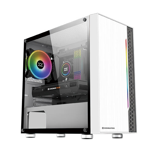 Xigmatek Gemini Arctic Rainbow RGB Tempered Glass Micro-ATX (白色)
