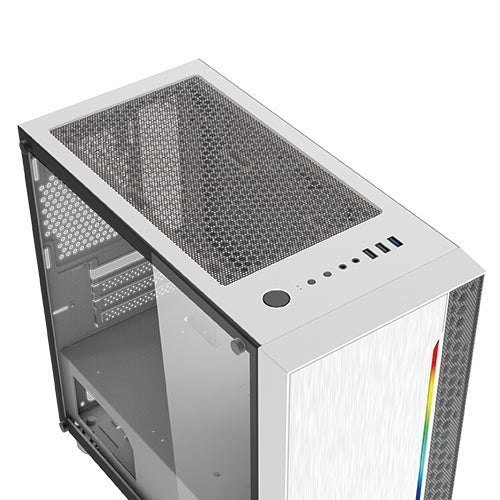 Xigmatek Gemini Arctic Rainbow RGB Tempered Glass Micro-ATX (白色)